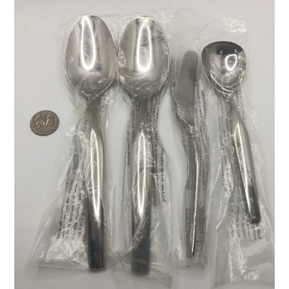 New! Gorham Pacifico 18/10 Stainless Steel Flatware Serving Set (4 PC)